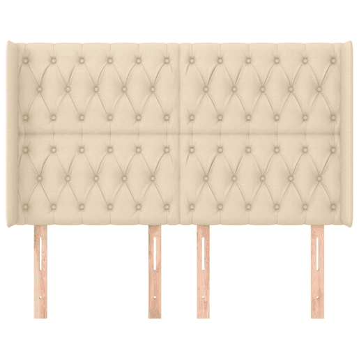vidaXL Cabeceira de cama c abas tecido 163x16x118128 cm cor crème