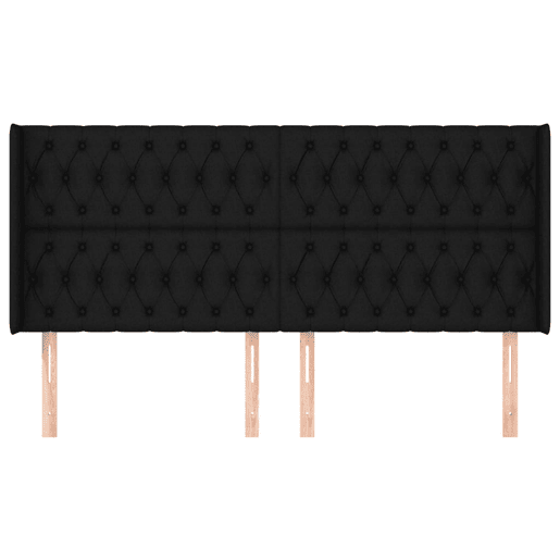 vidaXL Cabeceira de cama c abas tecido 203x16x118128 cm preto