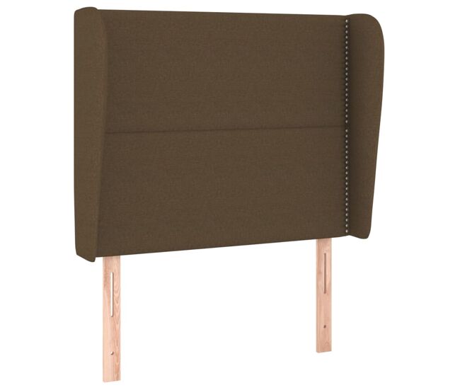 Vidaxl cabecero con orejas de tela marrón oscuro 93x23x118/128 cm