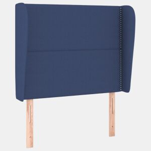 vidaXL Cabeceira de cama c abas tecido 103x23x118128 cm azul