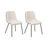 Conjunto de 2 cadeiras de jantar LORIDA Tecido Creme