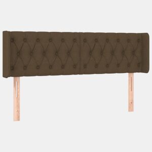 vidaXL Cabeceira de cama c abas tecido 163x16x7888cm castanho-escuro