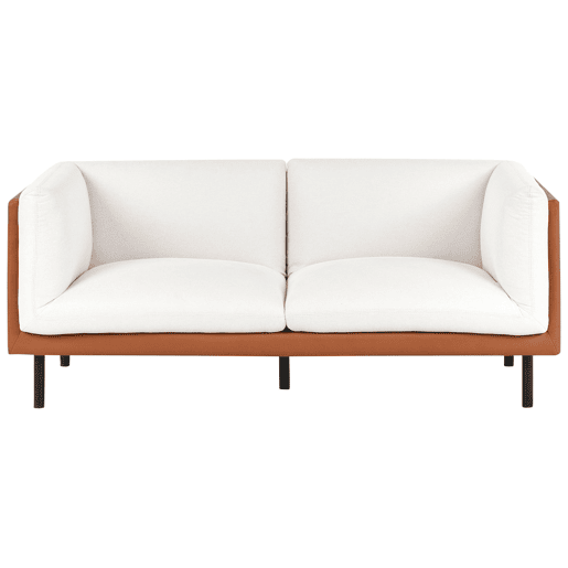 Conjunto de sala de estar VORGOD Tecido Branco creme 5 lugares