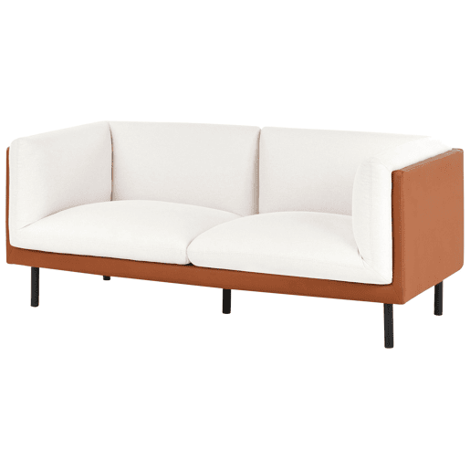 Conjunto de sala de estar VORGOD Tecido Branco creme 5 lugares
