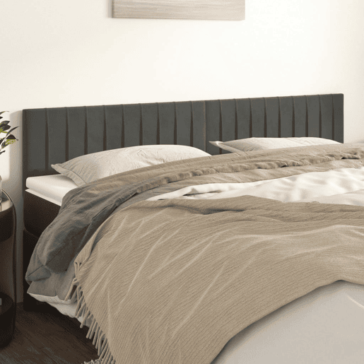 vidaXL Cabeceira de cama 2 pcs veludo 100x5x7888 cm cinzento-escuro vidaXL Cabeceira de cama 2 pcs veludo 100x5x7888 cm cinzento-escuro