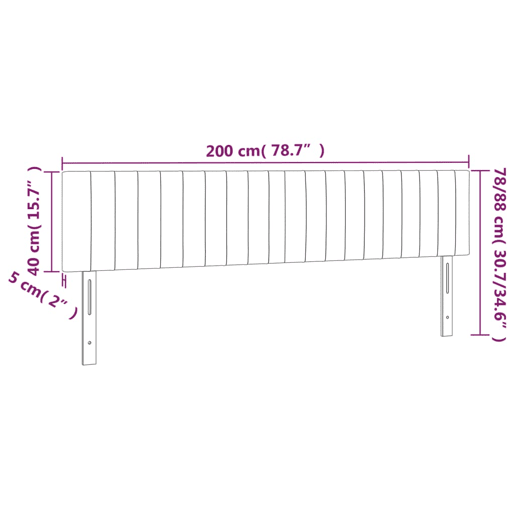 vidaXL Cabeceira de cama 2 pcs veludo 100x5x7888 cm cinzento-escuro vidaXL Cabeceira de cama 2 pcs veludo 100x5x7888 cm cinzento-escuro