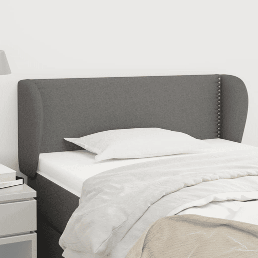 vidaXL Cabeceira de cama c abas tecido 83x23x7888 cm cinzento-escuro vidaXL Cabeceira de cama c abas tecido 83x23x7888 cm cinzento-escuro