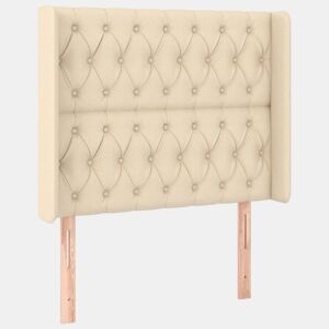 vidaXL Cabeceira de cama c abas tecido 103x16x118128 cm creme