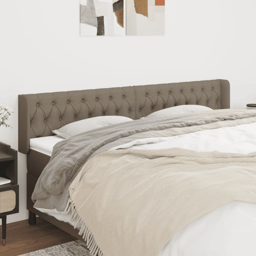 vidaXL Cabeceira cama abas tecido 203x16x7888 cm cinzento-acastanhado