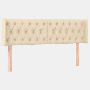 vidaXL Cabeceira de cama c abas tecido 147x16x7888 cm creme