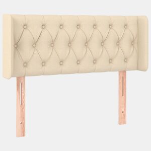 vidaXL Cabeceira de cama c abas tecido 103x16x7888 cm creme