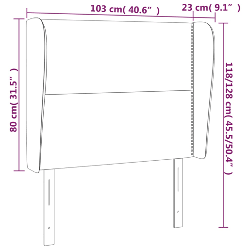 vidaXL Cabeceira de cama c abas tecido 103x23x118128 cm preto