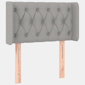 vidaXL Cabeceira de cama c abas tecido 83x16x7888 cm cinzento-claro