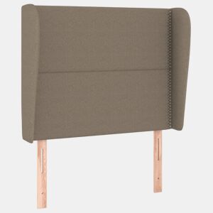 vidaXL Cabeceira cama c abas tecido 93x23x118128cm cinza-acastanhado