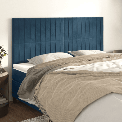vidaXL Cabeceira Azul Escuro 180x5x118128 cm Veludo