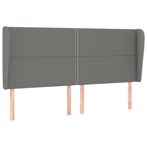 vidaXL Cabeceira cama c abas tecido 183x23x118128 cm cinzento-escuro