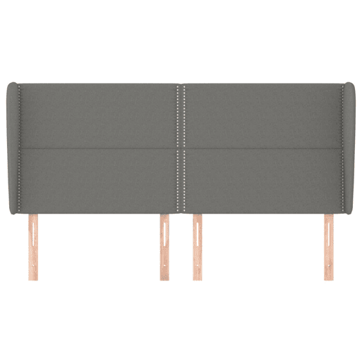 vidaXL Cabeceira cama c abas tecido 183x23x118128 cm cinzento-escuro
