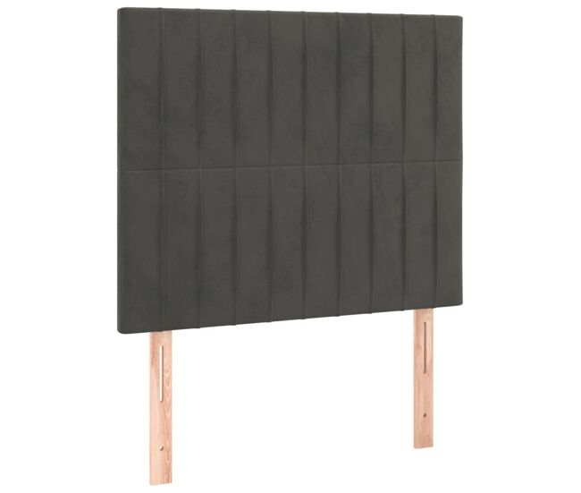 Vidaxl cabecero de terciopelo gris oscuro 90x5x118/128 cm