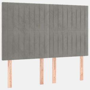 vidaXL Cabeceira Cinza Claro 144x5x118128 cm Veludo