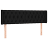 vidaXL Cabeceira de cama c abas tecido 147x16x7888 cm preto