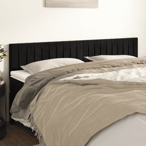vidaXL Cabeceira de cama 2 pcs veludo 80x5x7888 cm preto