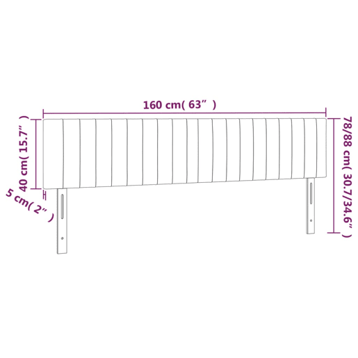 vidaXL Cabeceira de cama 2 pcs veludo 80x5x7888 cm preto