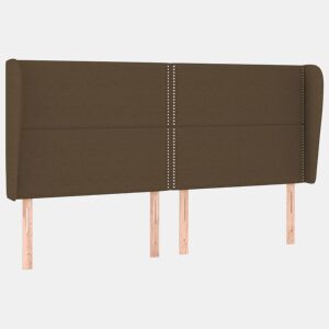 vidaXL Cabeceira cama c abas tecido 183x23x118128 cm castanho-escuro