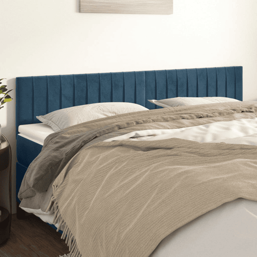 vidaXL Cabeceira de cama 2 pcs veludo 90x5x7888 cm azul-escuro vidaXL Cabeceira de cama 2 pcs veludo 90x5x7888 cm azul-escuro