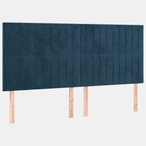 vidaXL Cabeceira Azul Escuro 200x5x118128 cm Veludo