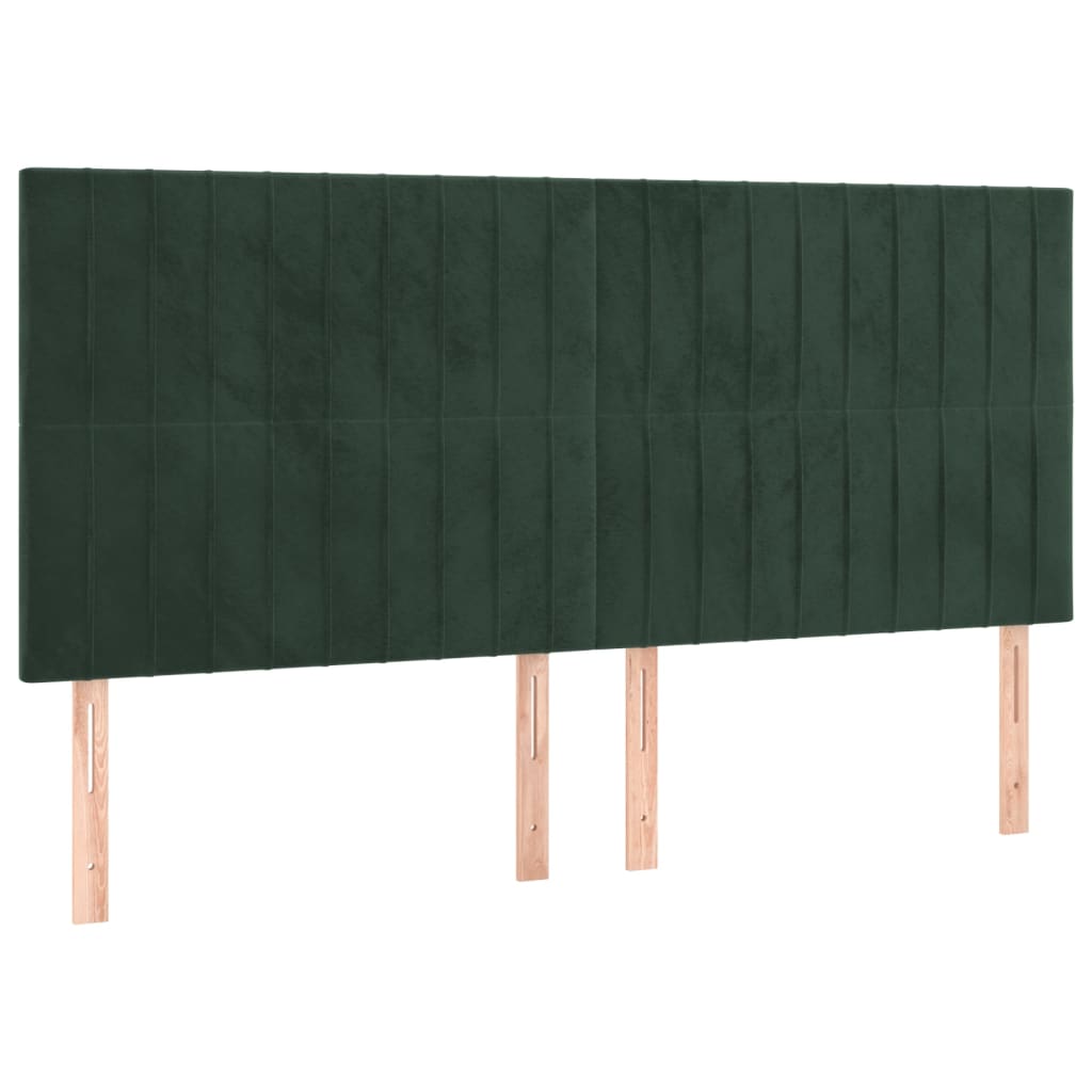 Vidaxl cabecero terciopelo verde oscuro 200x5x118/128 cm