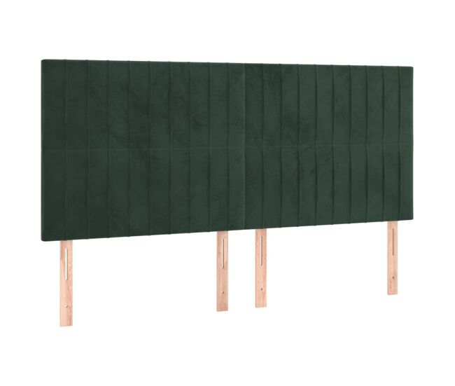 Vidaxl cabecero terciopelo verde oscuro 200x5x118/128 cm