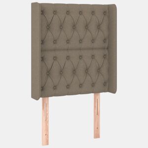 vidaXL Cabeceira cama c abas tecido 83x16x118128cm cinza-acastanhado