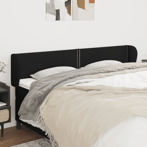 vidaXL Cabeceira de cama c abas tecido 183x23x7888 cm preto