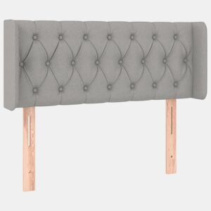 vidaXL Cabeceira de cama c abas tecido 93x16x7888 cm cinzento-claro