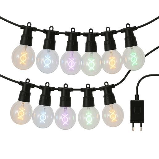 Guirlanda multicolorida com temporizador de luzes incluído
