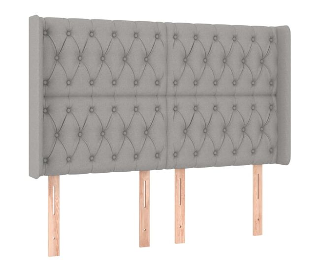 Vidaxl cabecero con orejas de tela gris claro 147x16x118/128 cm