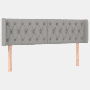 vidaXL Cabeceira de cama c abas tecido 147x16x7888 cm cinzento-claro