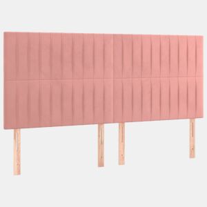 vidaXL Cabeceira Rosa 160x5x118128 cm Veludo