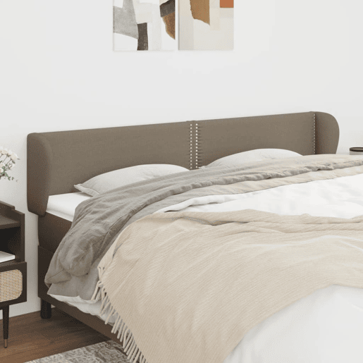 vidaXL Cabeceira cama abas tecido 203x23x7888 cm cinzento-acastanhado vidaXL Cabeceira cama abas tecido 203x23x7888 cm cinzento-acastanhado