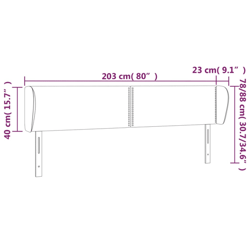 vidaXL Cabeceira cama abas tecido 203x23x7888 cm cinzento-acastanhado vidaXL Cabeceira cama abas tecido 203x23x7888 cm cinzento-acastanhado