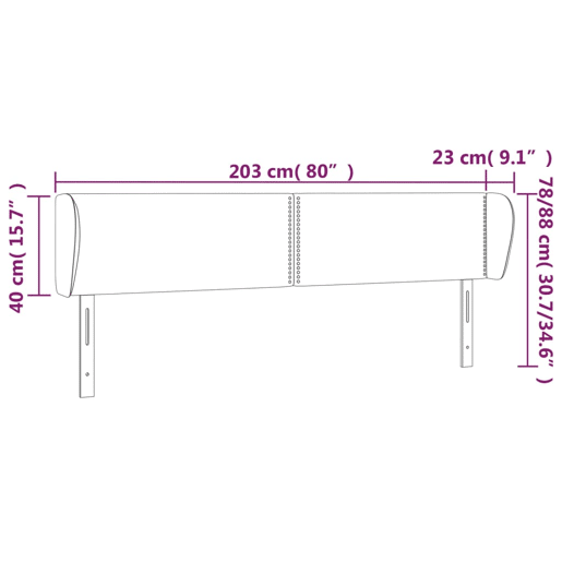 vidaXL Cabeceira de cama c abas tecido 203x23x7888cm cinzento-escuro vidaXL Cabeceira de cama c abas tecido 203x23x7888cm cinzento-escuro