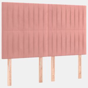 vidaXL Cabeceira Rosa 144x5x118128 cm Veludo