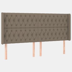 vidaXL Cabeceira cama abas tecido 183x16x118128 cm cinza-acastanhado
