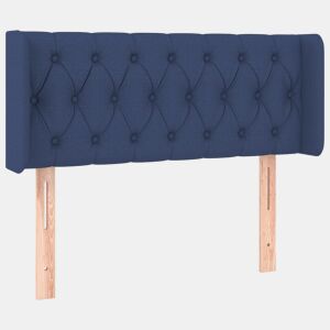 vidaXL Cabeceira de cama c abas tecido 93x16x7888 cm azul