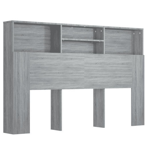 vidaXL Armário de cabeceira 160x19x103,5 cm sonoma cinzento
