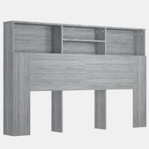 vidaXL Armário de cabeceira 160x19x103,5 cm sonoma cinzento