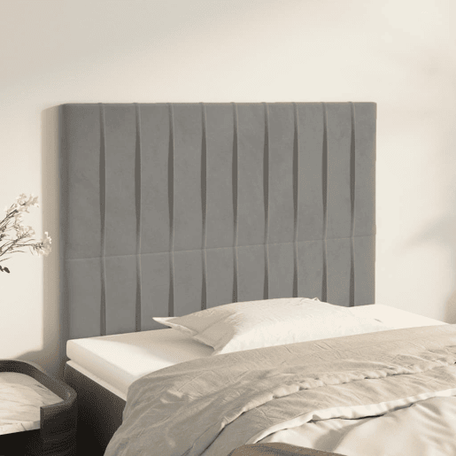 vidaXL Cabeceira Cinza Claro 80x5x118128 cm Veludo