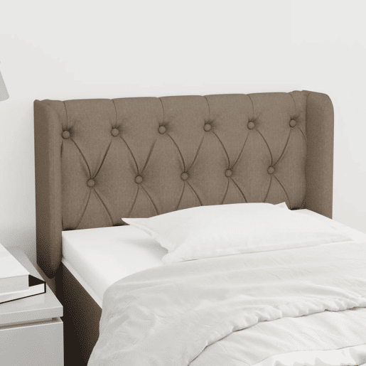 vidaXL Cabeceira cama abas tecido 83x16x7888 cm cinzento-acastanhado