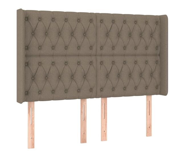 Vidaxl cabecero con orejas de tela gris taupe 163x16x118/128 cm