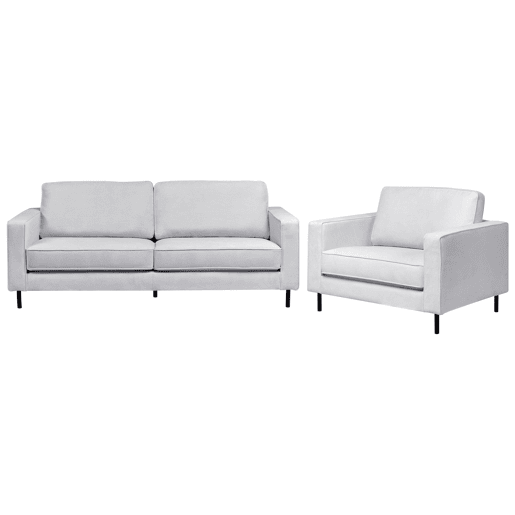 Conjunto de sala de estar SAVALEN Tecido Cinzento claro 4 lugares